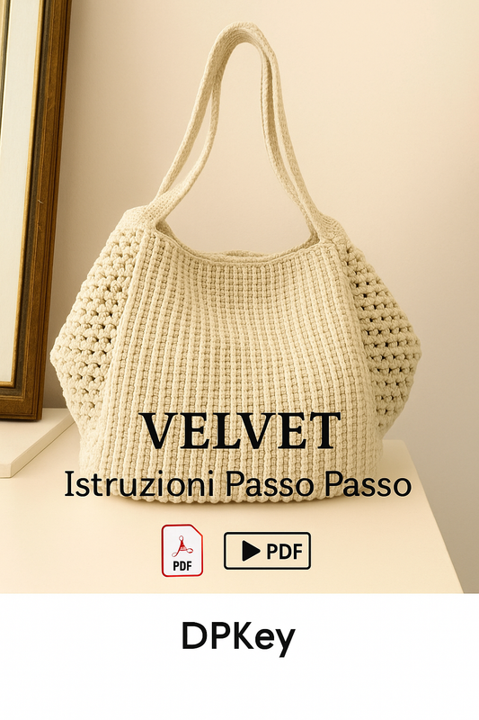Borsa Velvet Pattern uncinetto - PDF con istruzioni dettagliate + video Tutorial