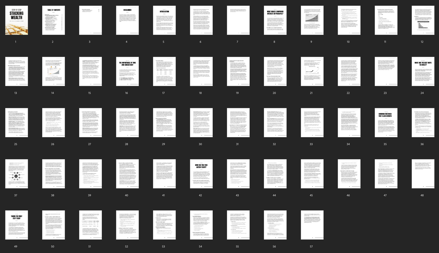 Step by Step Stacking Wealth (56-Page Ebook) – Compound Interest & Wealth Building Guide