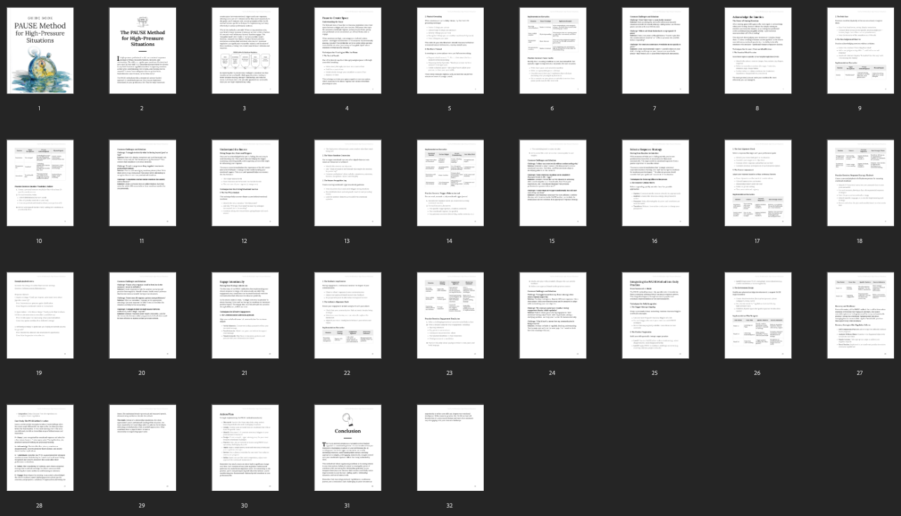 PAUSE Method Guide | Stress Management, Emotional Intelligence & Crisis-Leadership Blueprint - Instant Digital Download