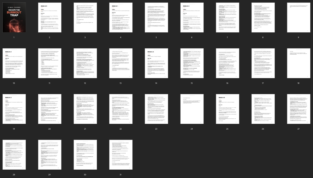 Escape the Burnout Trap — page thumbnails