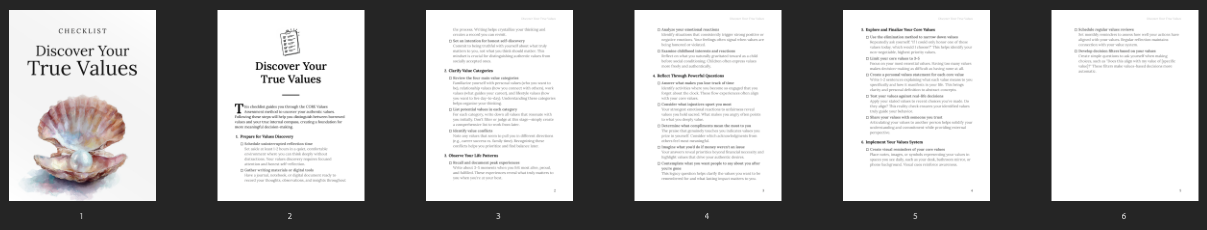 Discover Your True Values – Self‑Discovery Checklist