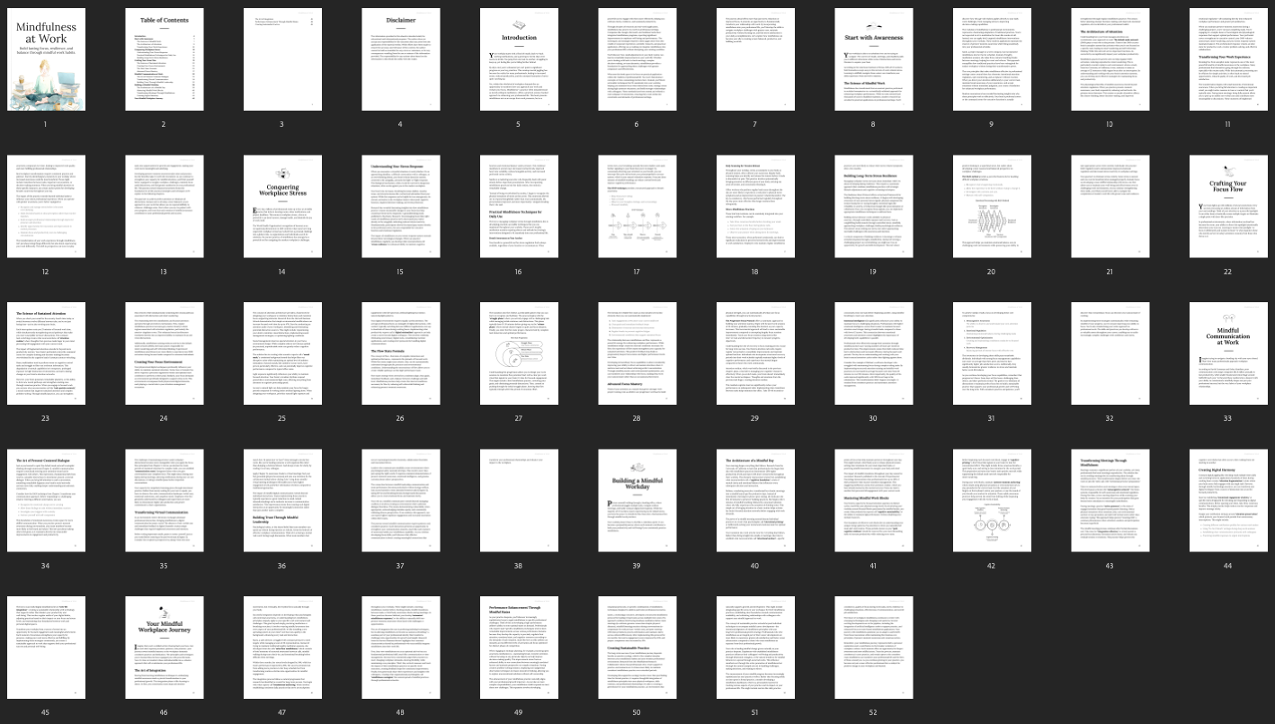All pages overview – Mindfulness at Work