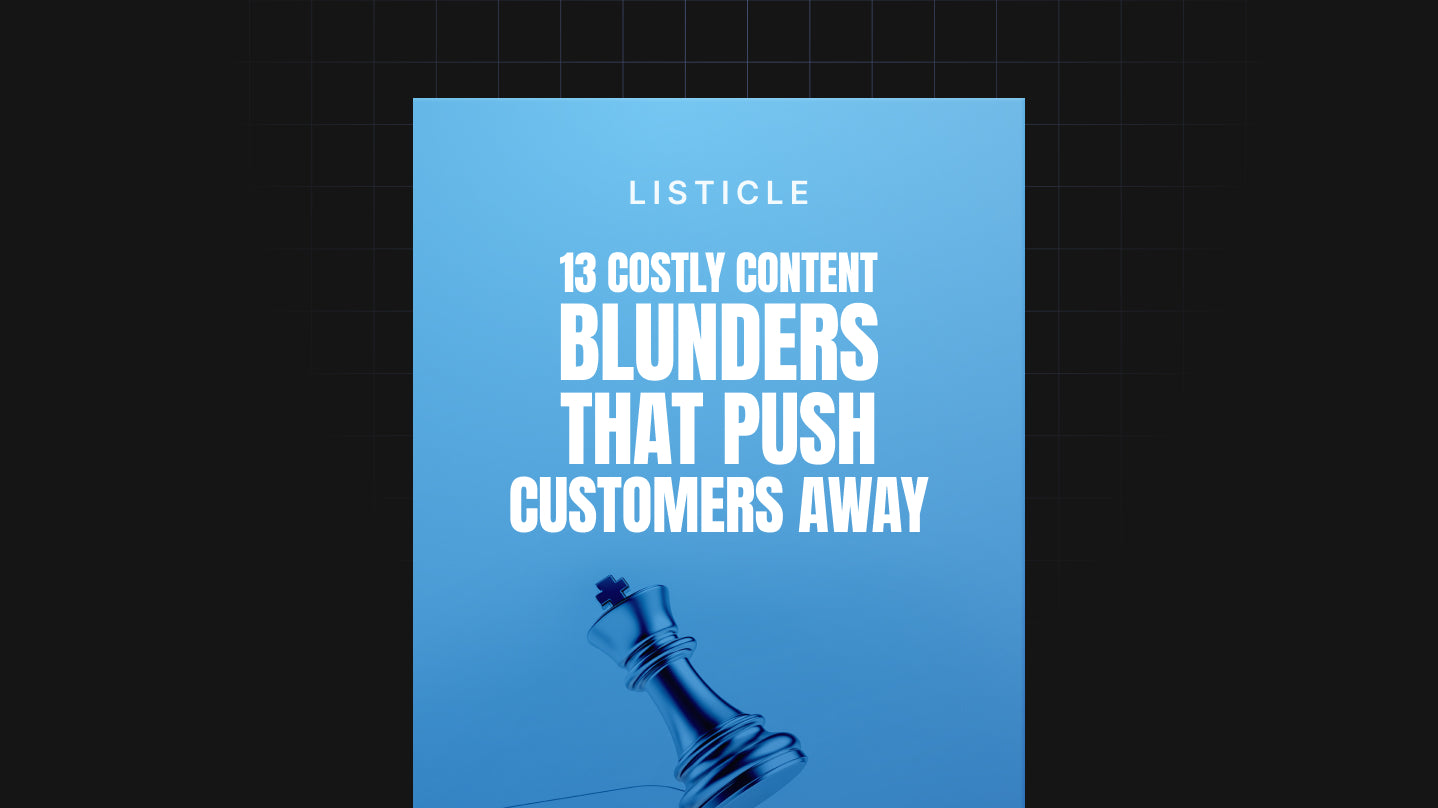 Cover and preview of the PDF listicle: 13 Content Marketing Mistakes to Avoid (image 6)