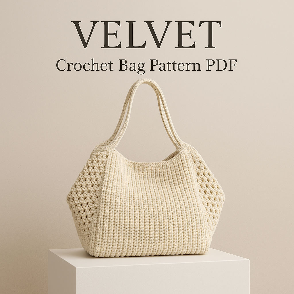Borsa Velvet Pattern uncinetto - PDF con istruzioni dettagliate + video Tutorial