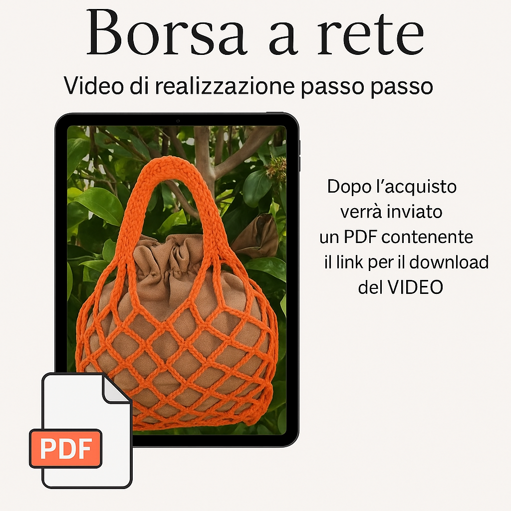 Borsa a rete | Video PDF tutorial ITA borsa spesa | Net bag fai da te | video guida digitale da scaricare