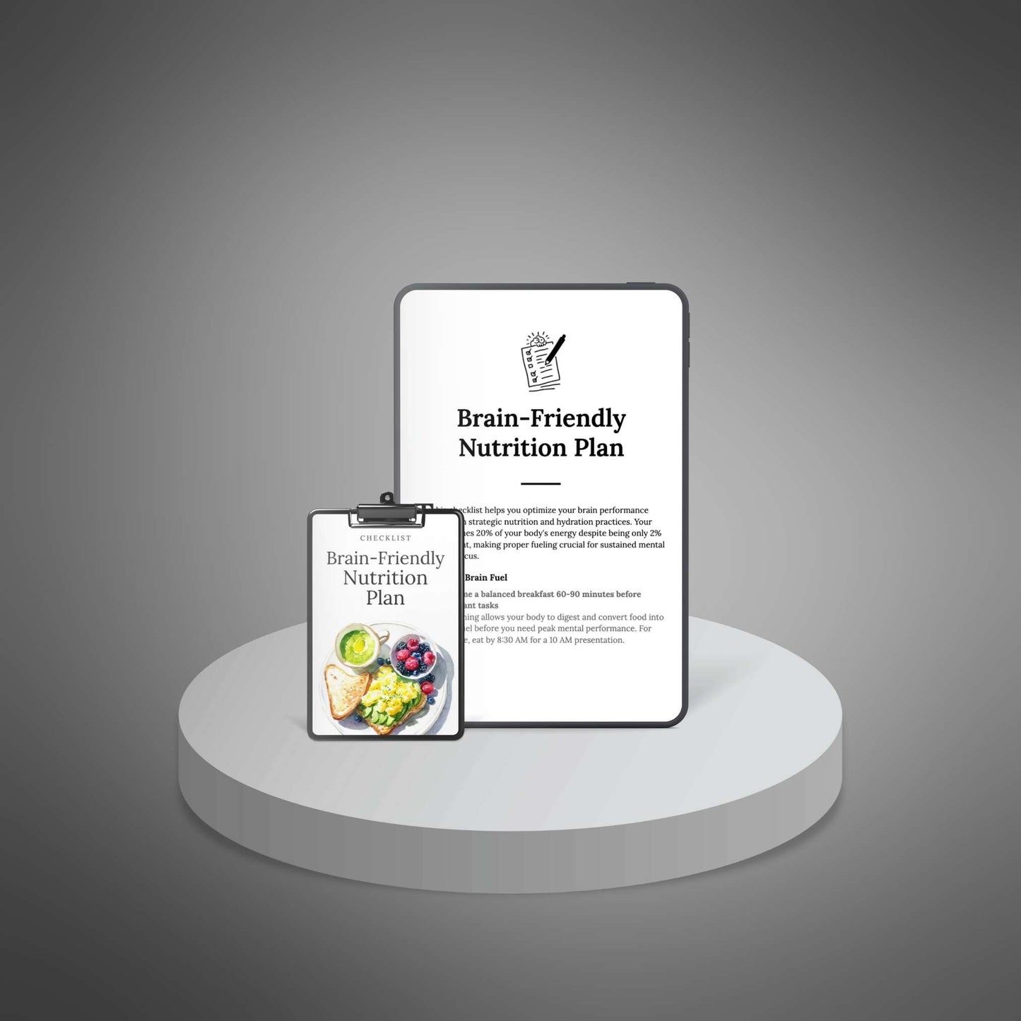 Brain-Friendly Nutrition Plan — tablet view