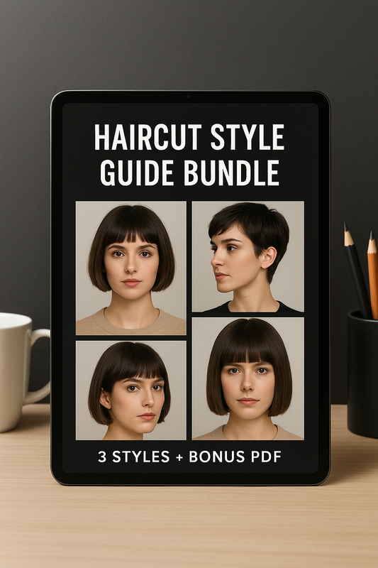 Haircut Style Image Bundle | French Bob, Pixie, Blunt Bob Photos + Bonus PDF Manual | Digital Download for Hairstylists