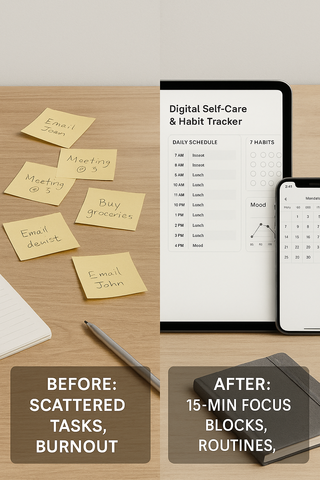Digital Self‑Care & Habit Tracker Planner – 12‑Week System for Focus & Balance