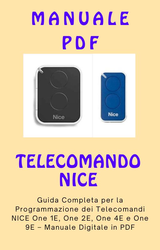 MANUALE PDF TELECOMANDO TRASMETTITORE RADIOCOMANDO NICE ONE INTI ROLLING CODE