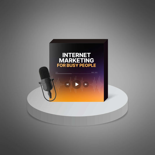 Digital audio course cover featuring a laptop, money icons, and a clock, symbolizing quick online profit strategies.