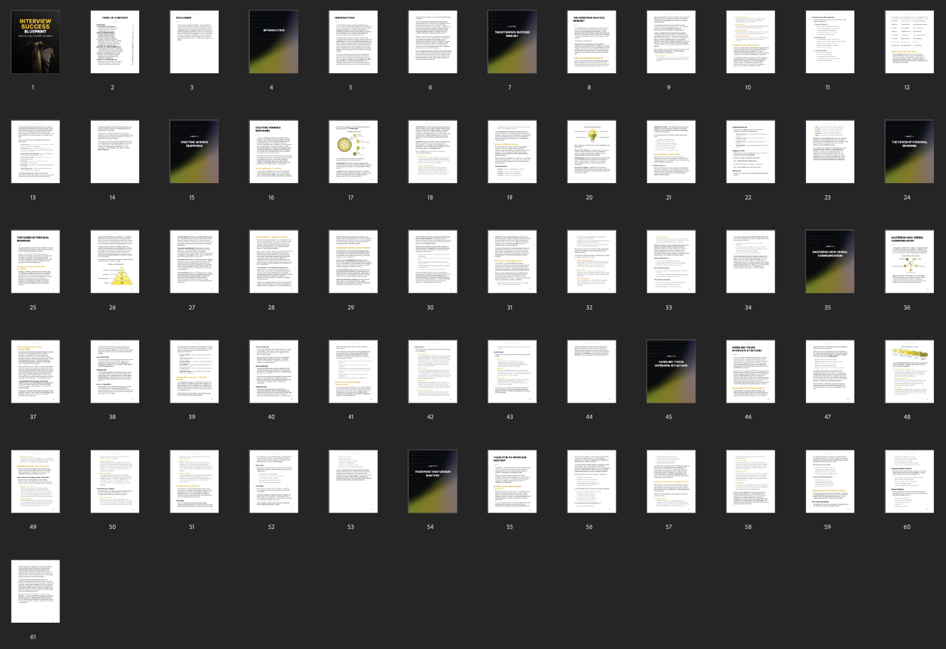 Interview Success Blueprint – Job Interview Preparation Ebook | Personal Branding & Salary Negotiation Tips | Instant Digital Download