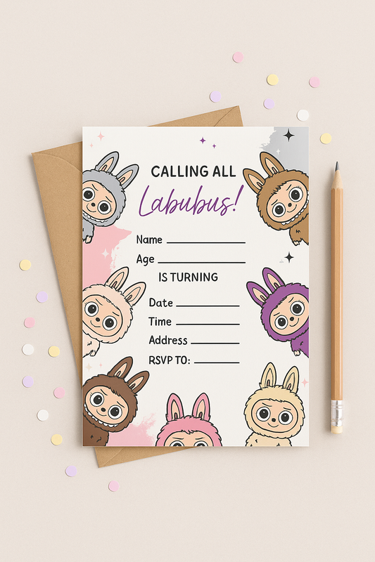 Labubu Birthday Party Invitation: Playful Printable Template