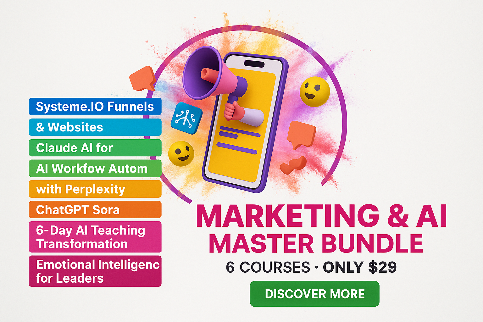 Marketing & AI Master Bundle – 6 Online Courses for Business Growth & Productivity