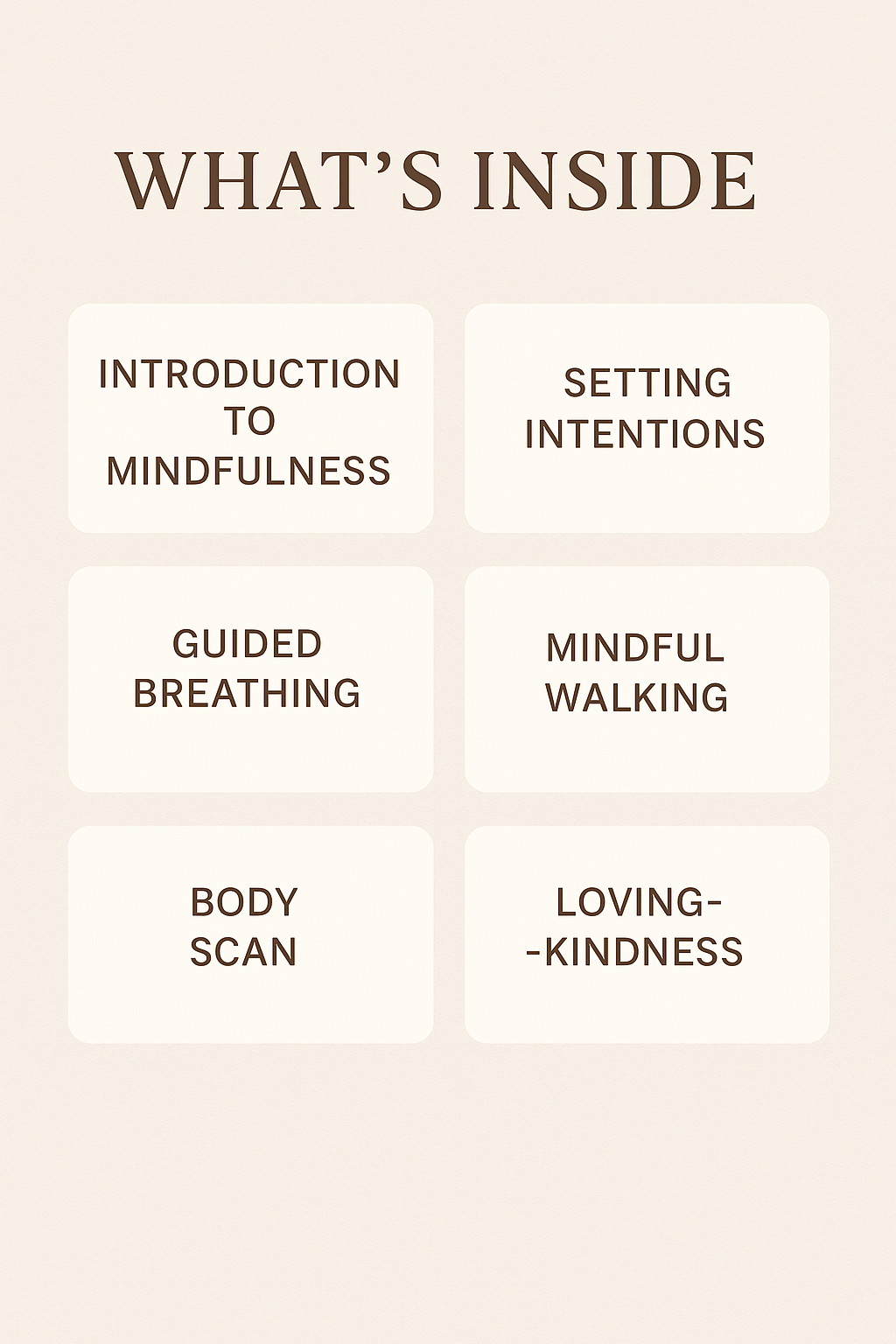 Mindfulness & Meditation Guide PDF – 36-Page Digital Workbook | Stress-Relief Exercises, Breathing Journal, Instant Download