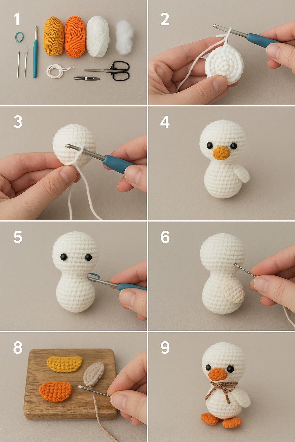 Crochet goose pattern. Amigurumi goose pattern. PDF. English. Digital product