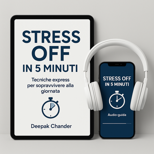 Stress OFF in 5 Minuti – eBook + Audio-guida per ridurre lo stress ovunque e in poco tempo