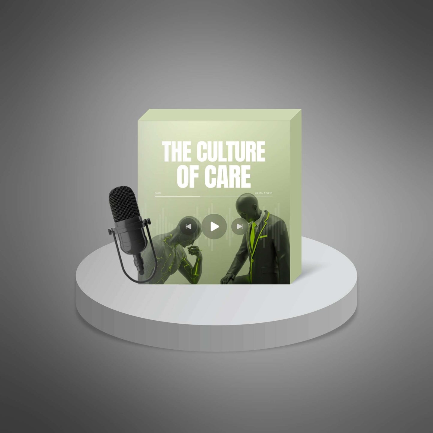 The Culture of Care – podcast cover with microphone