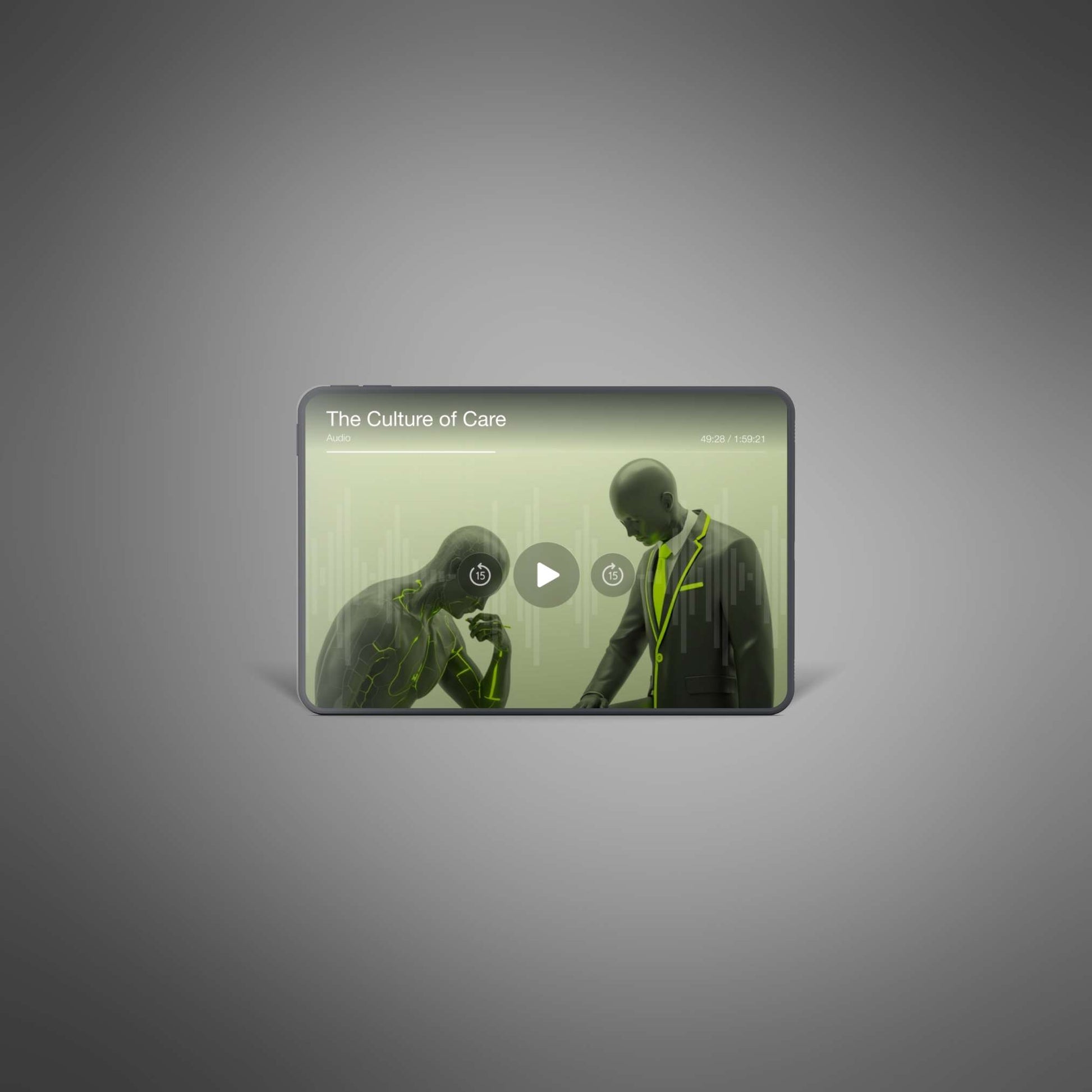 Audio player minimal mockup – The Culture of Care