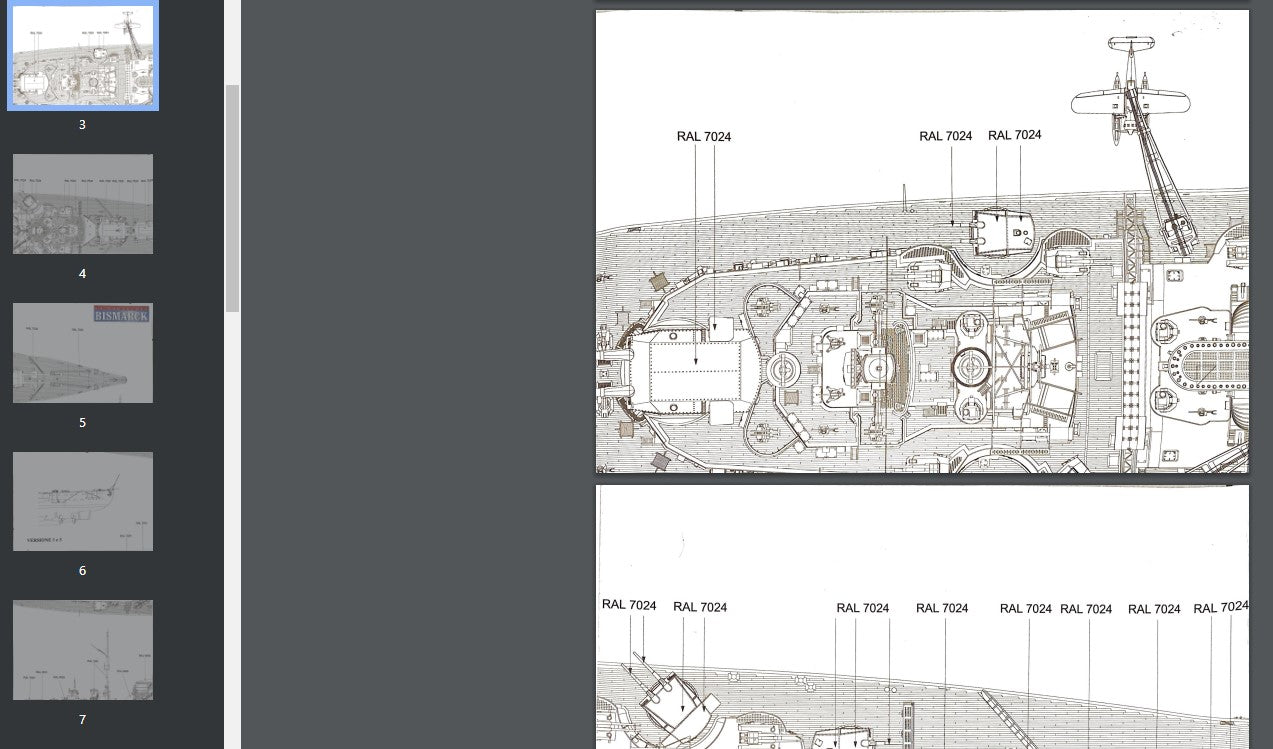 La Corazzata Bismarck PDF Model Hachette- WWII Battleship Model - Printable & Digital Download high resolution images