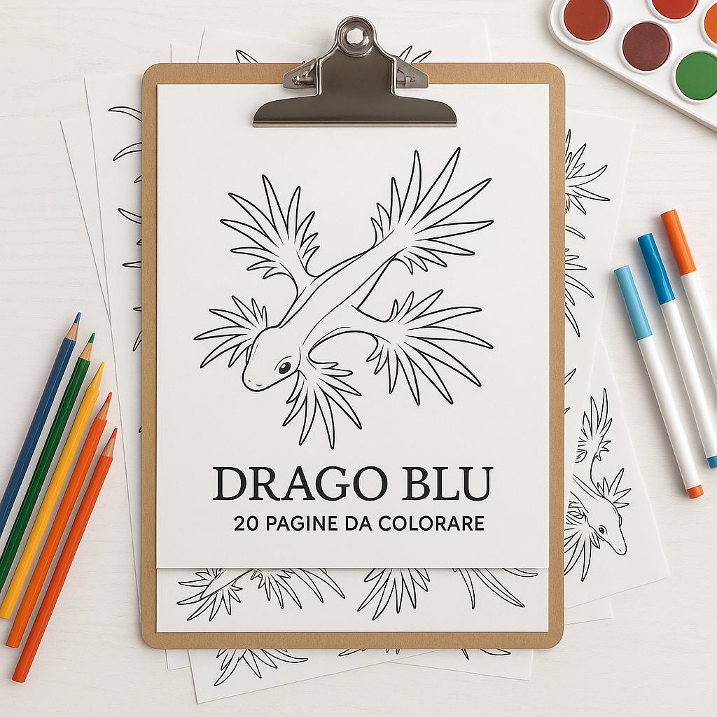 Drago Blu – 20 Pagine da Colorare (Glaucus atlanticus) | Set Stampabile PNG A4