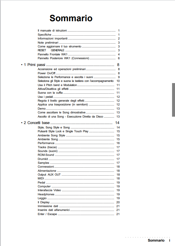 Manuale d'Uso per Tastiera Generalmusic WK1 - PDF Scaricabile
