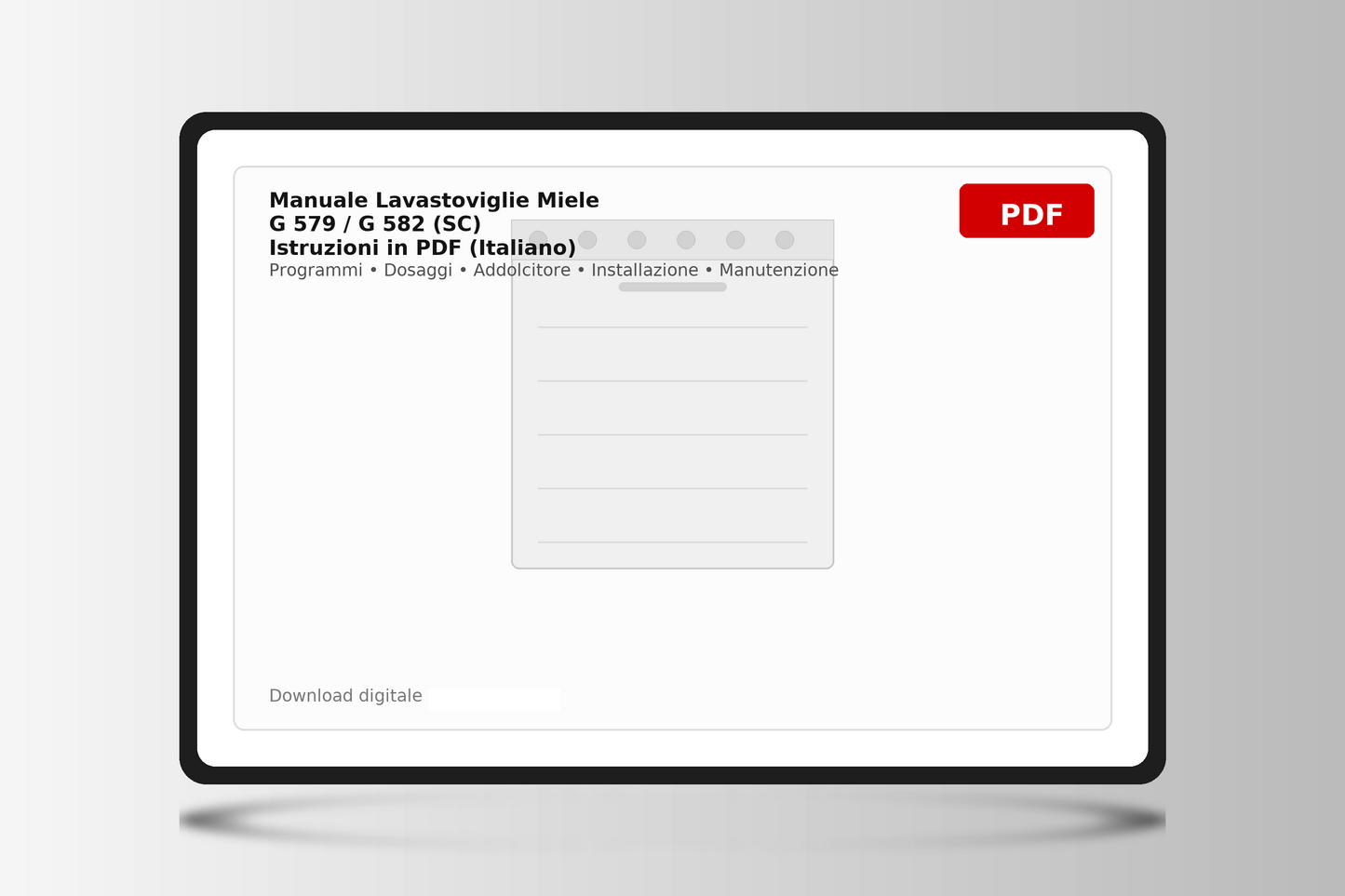 Manuale Lavastoviglie Miele G 579 / G 582 (SC) – Istruzioni in PDF (Italiano)