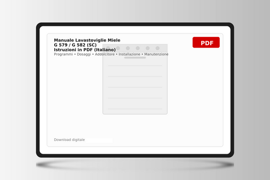 Manuale Lavastoviglie Miele G 579 / G 582 (SC) – Istruzioni in PDF (Italiano)