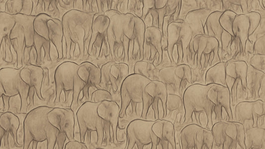 Large Herd of Thundering Elephants Digital Download Abstract Print Oil Painting Wall Art Farmhouse Mid Century Modern Decor Framed