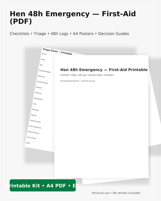 Hen 48h Emergency — First‑Aid Printable (PDF)