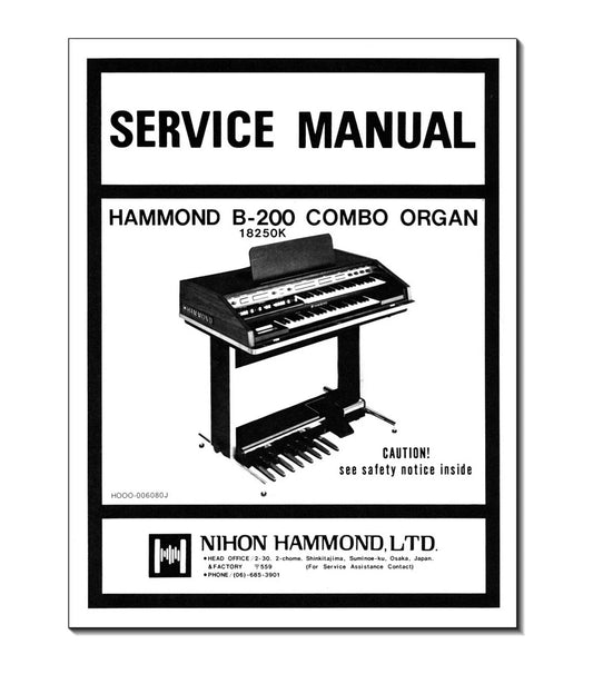 Hammond B-200 Service Manual 18250K PDF: schemi, wiring e regolazioni