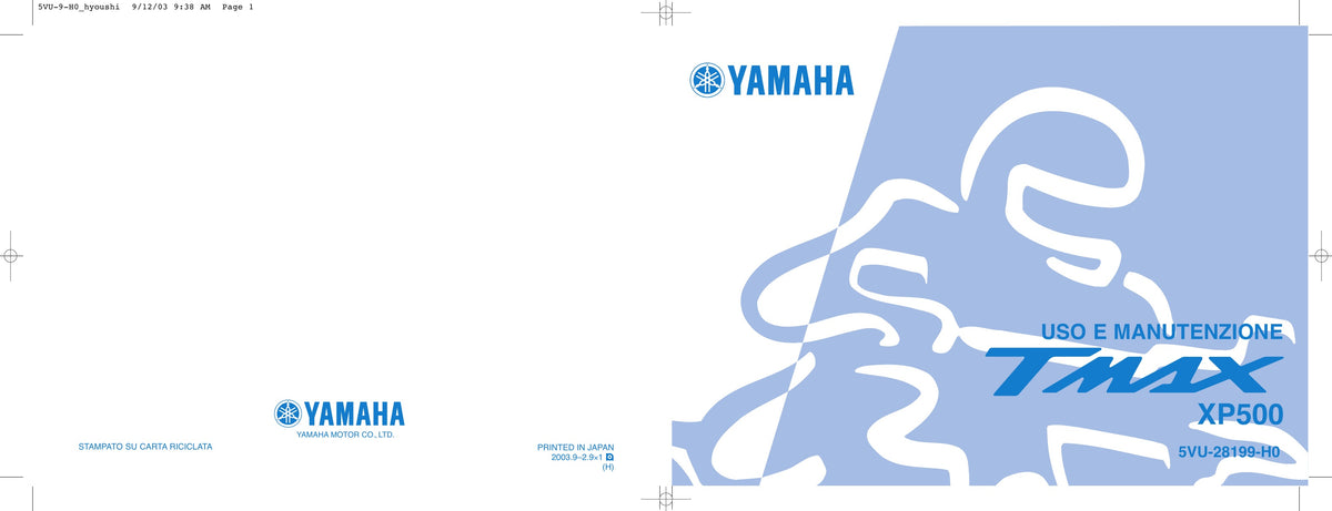 Yamaha TMAX XP500 2004 Manuale Uso e Manutenzione Italiano PDF – 92 Pagine