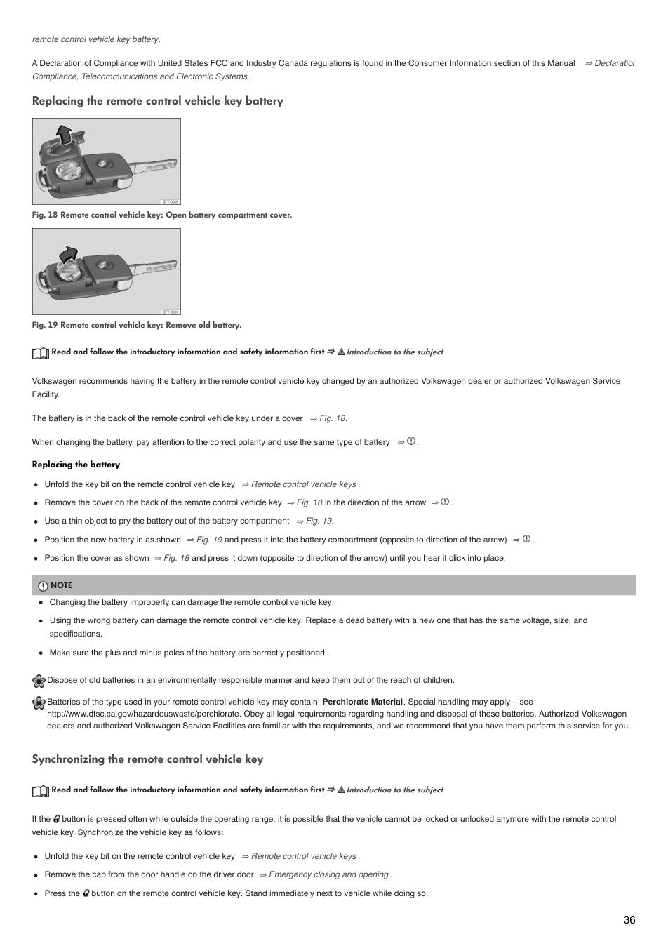 Anteprima interna pagina 36 sostituzione batteria chiave B/N