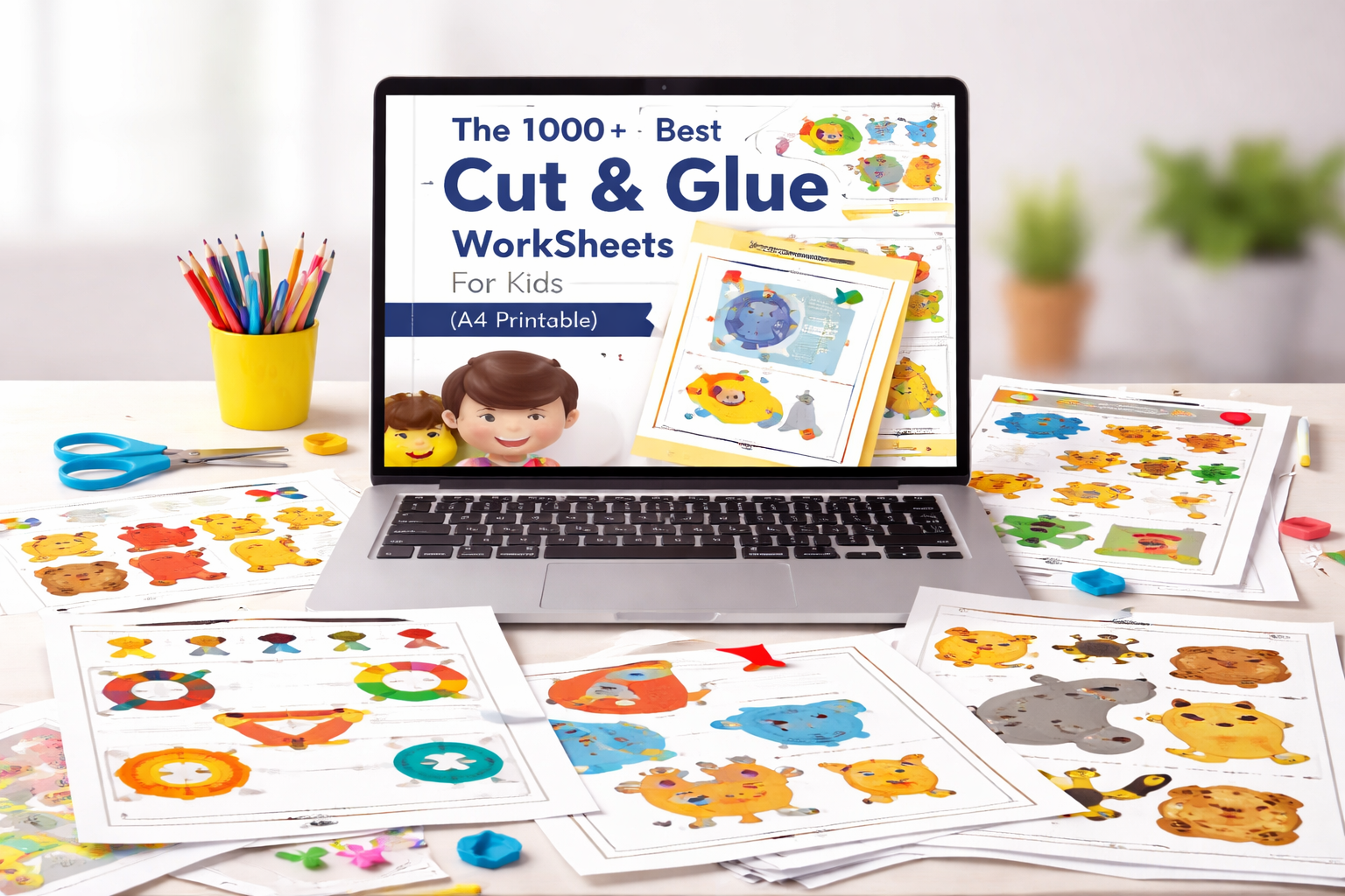 1000+ Cut and Glue Worksheets for Kids A4 Printable PDF