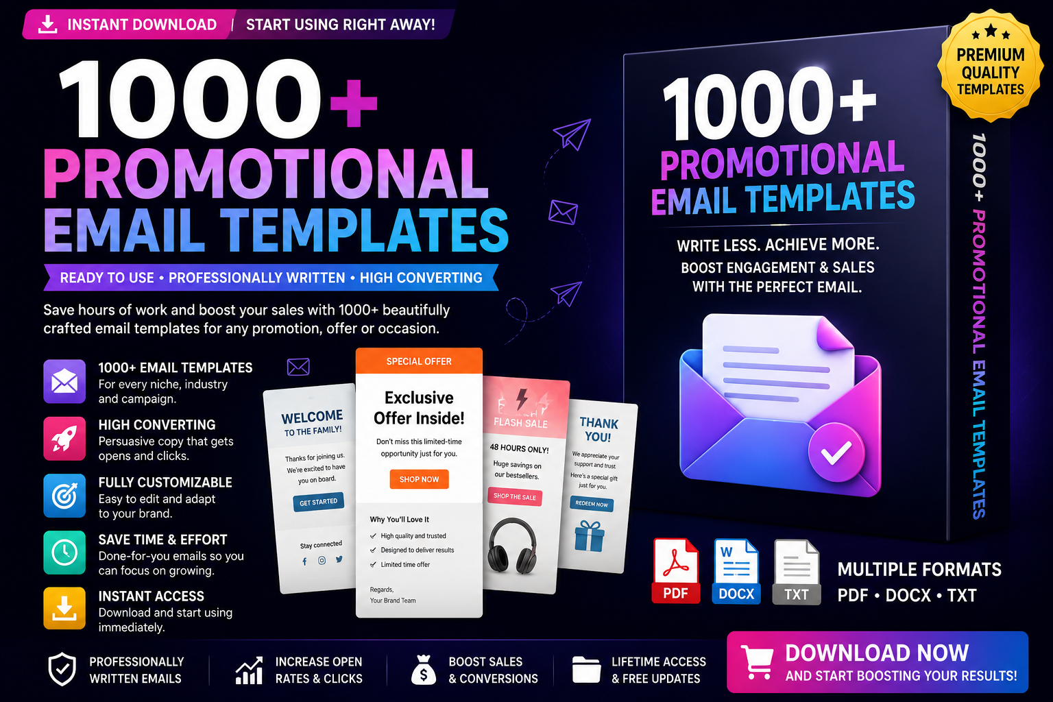 1000+ Promotional Email Templates Bundle – Sales, Launch & Marketing Campaign Copy