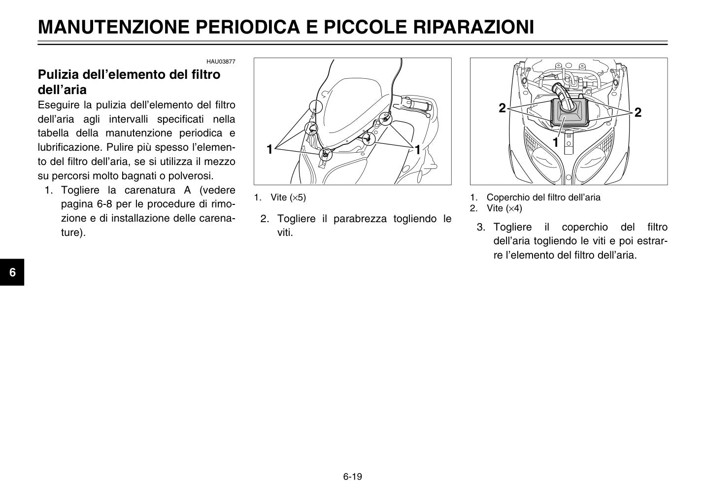 Yamaha TMAX XP500 2003 Manuale Uso e Manutenzione Italiano PDF – 102 Pagine