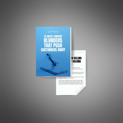 Cover and preview of the PDF listicle: 13 Content Marketing Mistakes to Avoid (image 2)