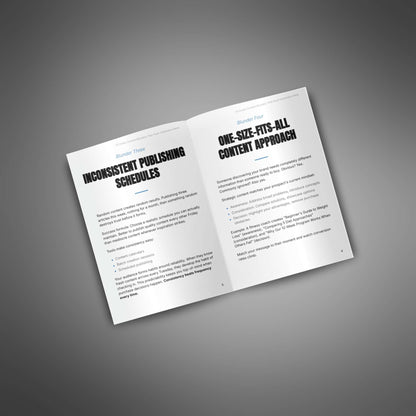 Cover and preview of the PDF listicle: 13 Content Marketing Mistakes to Avoid (image 3)