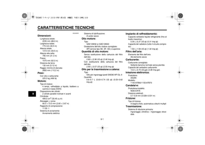 Yamaha TMAX XP500 2004 Manuale Uso e Manutenzione Italiano PDF – 92 Pagine