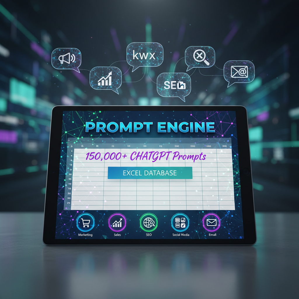 150,000+ ChatGPT Prompts per Business (Excel) – Marketing, Vendite, SEO, Social, Email