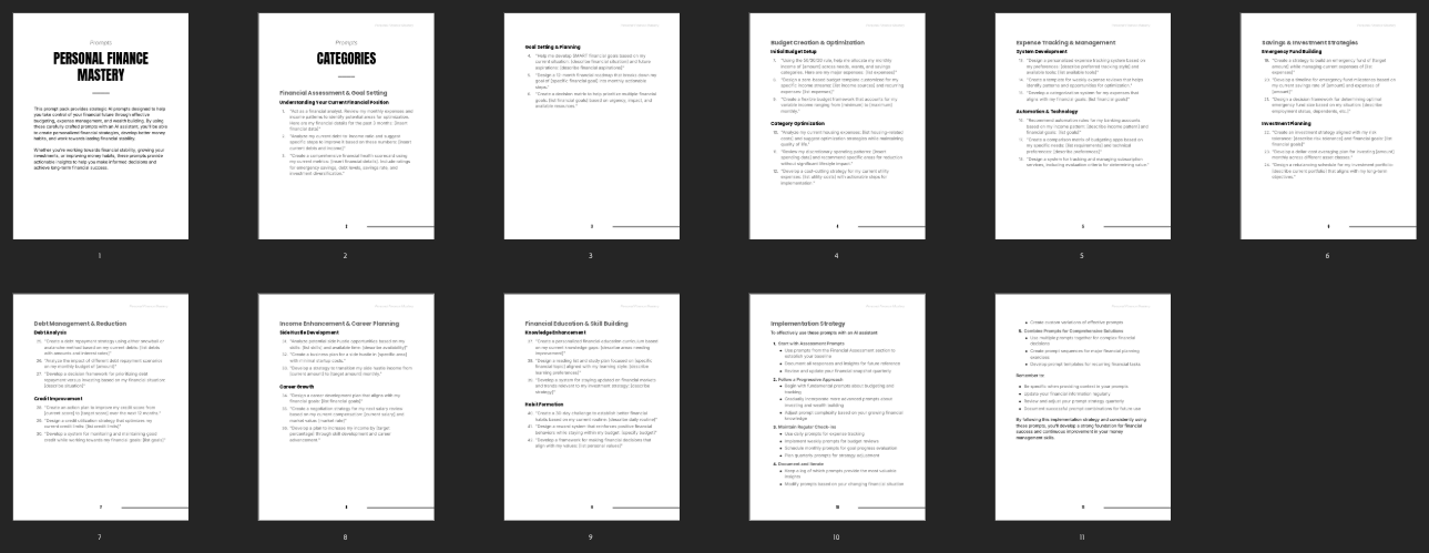 Personal Finance prompt pack inside pages