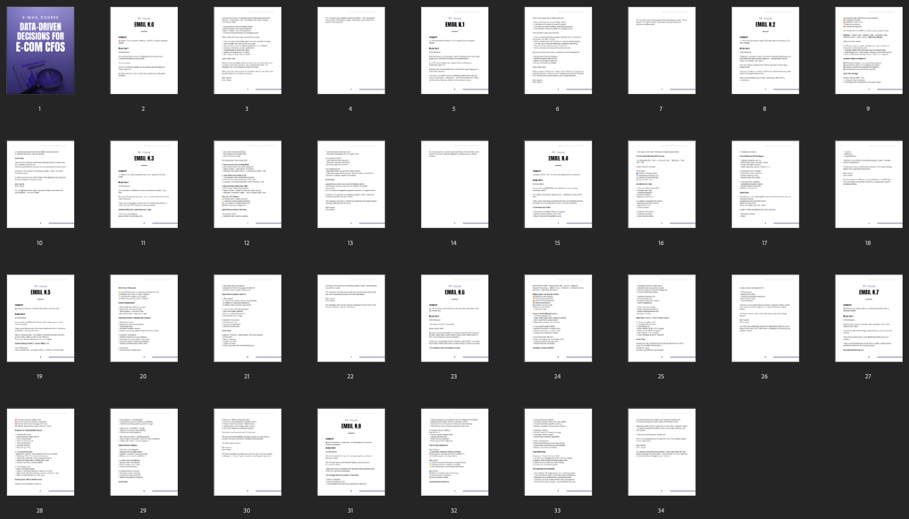 Data-Driven Decisions for E‑Commerce CFOs (Email Course) – KPIs, Forecasting, Growth