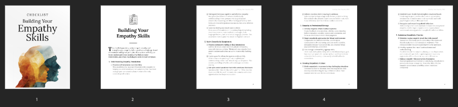 All pages overview of empathy checklist