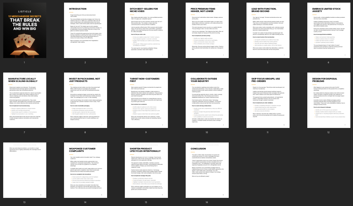 12 Merchandise Secrets That Break the Rules (15‑Page Listicle)