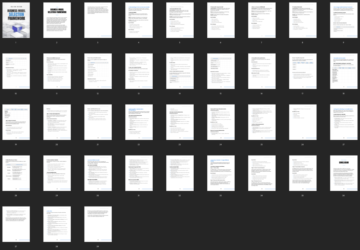 Business Model Selection Framework (38‑Page Guide)