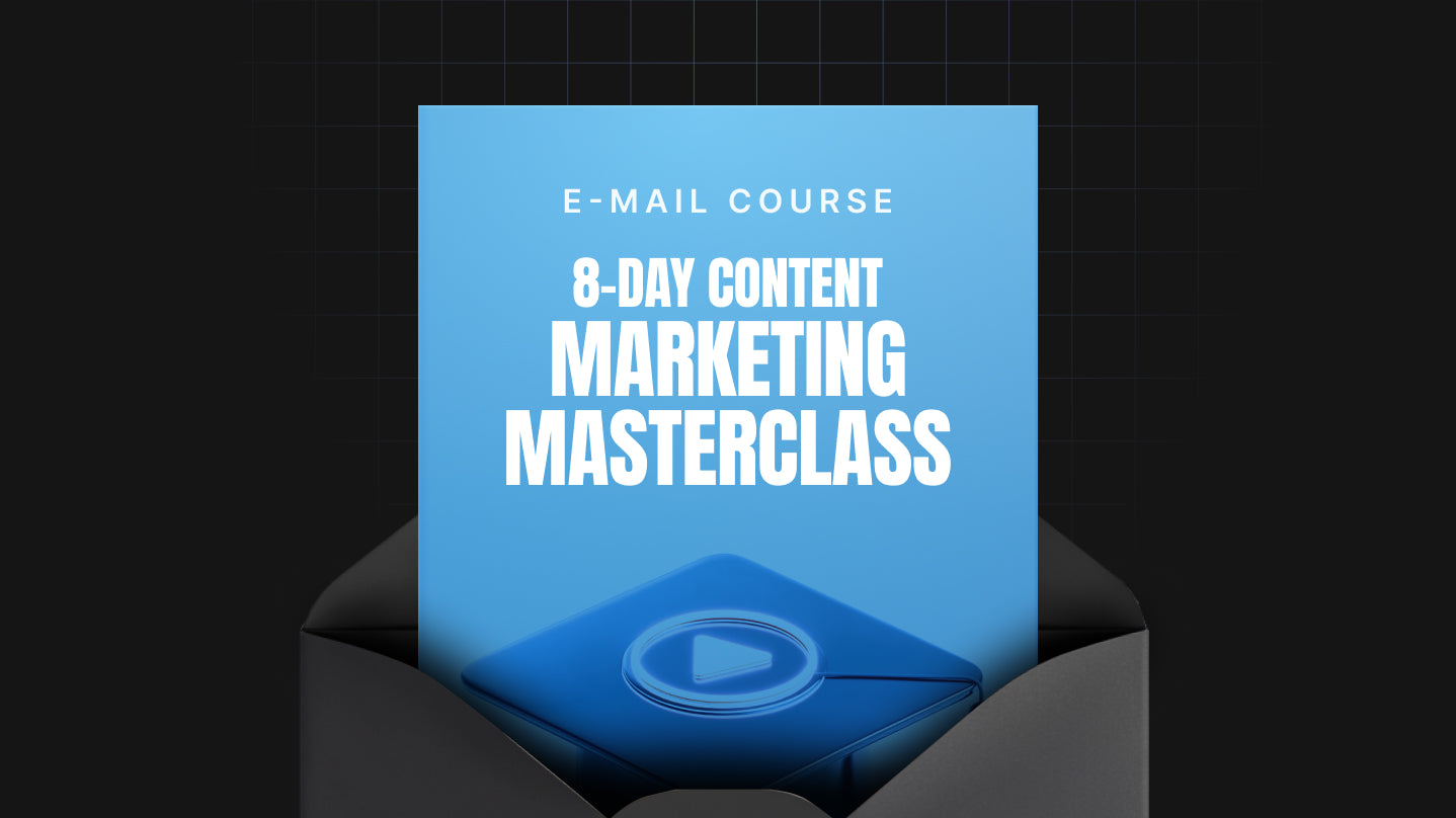 Preview images of the 8-Day Content Marketing Masterclass email course (PDF pages and cover) (image 6)