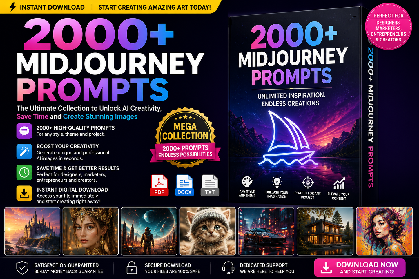 2000+ Prompt per Midjourney – Raccolta AI Art per Immagini e Design