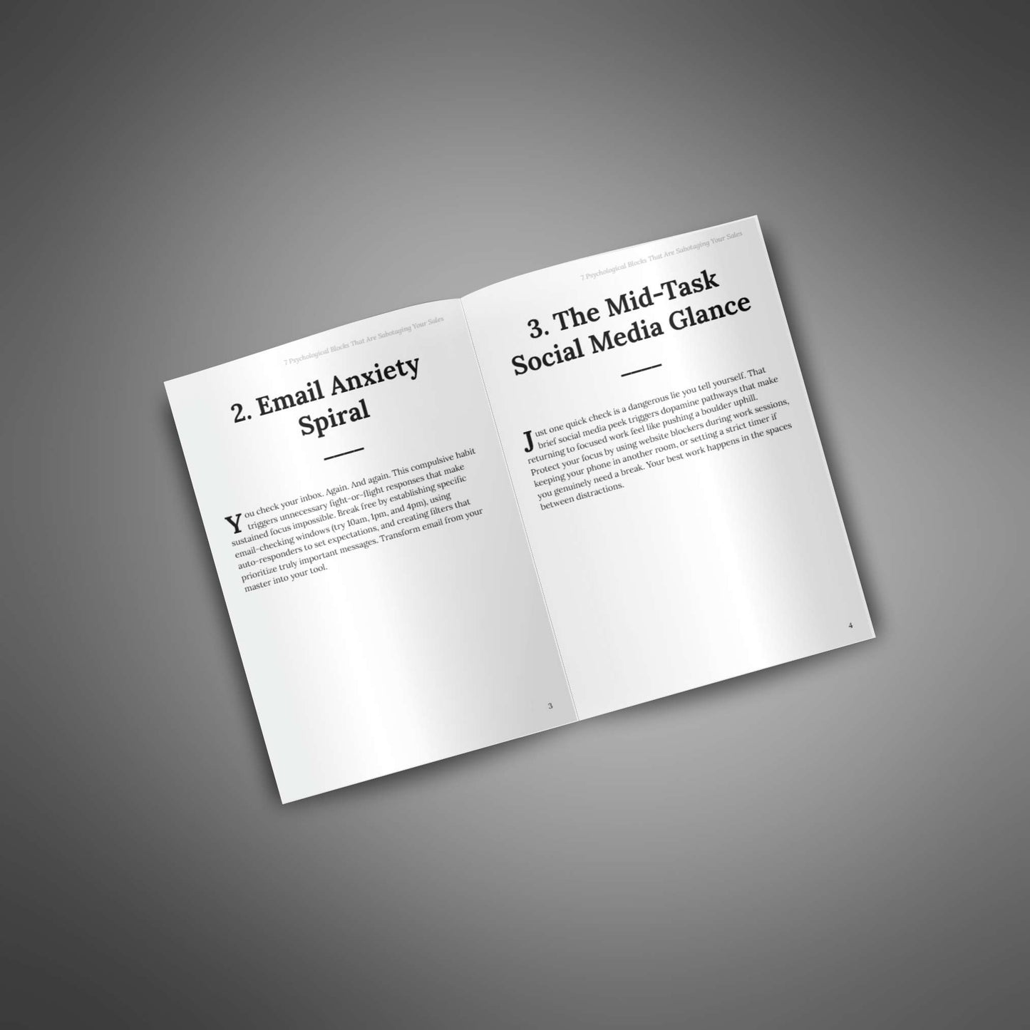 Inside spread: Email Anxiety Spiral and Mid‑Task Social Media Glance