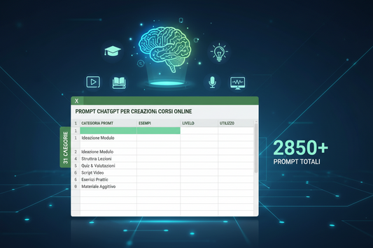 2850+ Prompt ChatGPT per Creare Corsi Online (Excel) – 31 Categorie