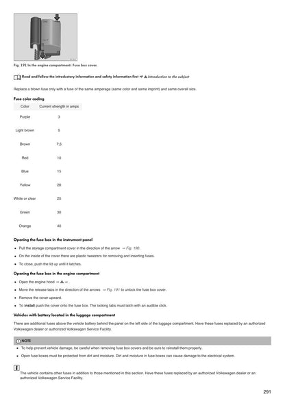 Anteprima interna pagina 291 fusibili B/N