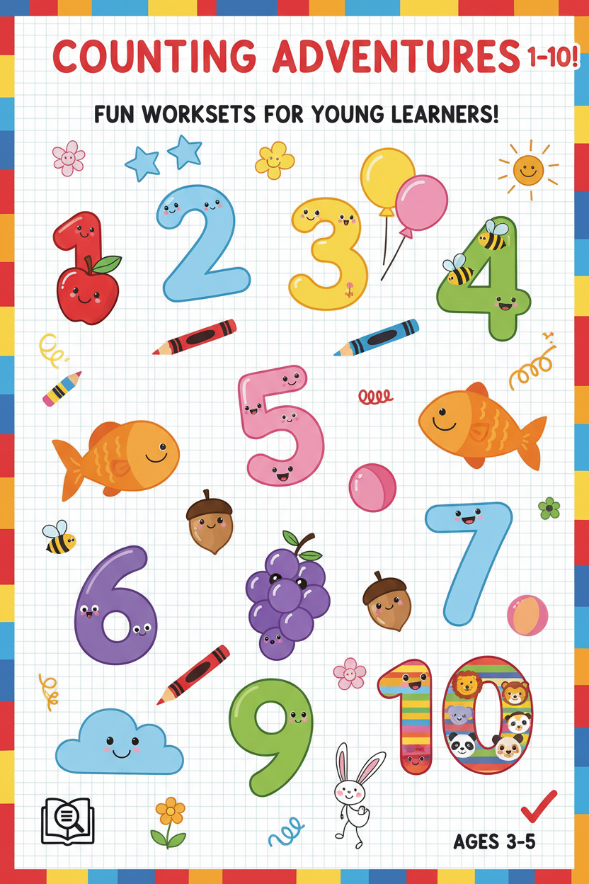 300+ Numbers & Counting Worksheets for Kids (A4 Printable PDF)